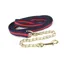 Hy Soft Webbing Lead Rein With Chain in Navy/Red